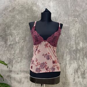 Donna L’Oren Gold Label Chemise Fairy Core Baby Doll floral purple size M Lace